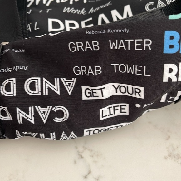 Andi x Peloton Stylish Black and White Graphic Tote Bag - Picture 6 of 6